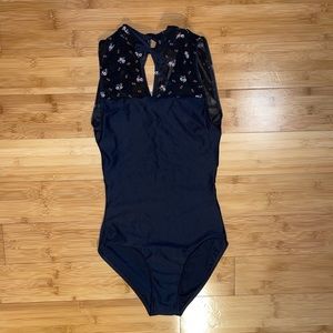 WearMoi Floral Mesh Cutout Back Leotard
